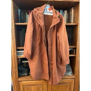 Athleta Rust Orange Trench Coat with Hood